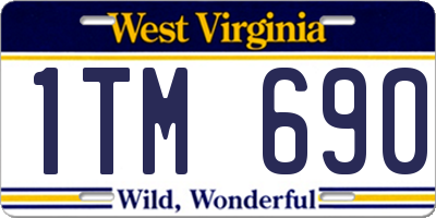 WV license plate 1TM690