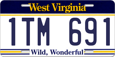 WV license plate 1TM691