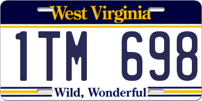 WV license plate 1TM698