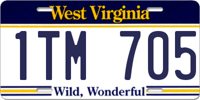 WV license plate 1TM705