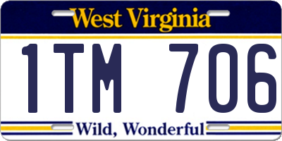 WV license plate 1TM706