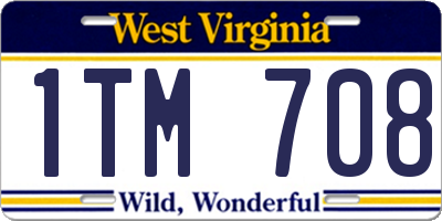 WV license plate 1TM708