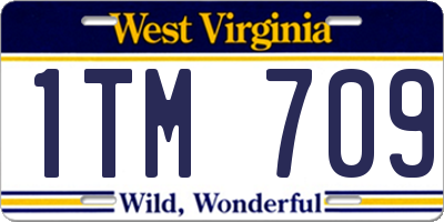 WV license plate 1TM709