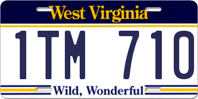 WV license plate 1TM710