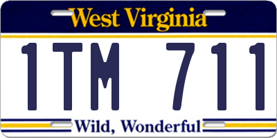 WV license plate 1TM711
