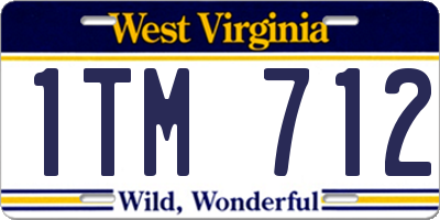 WV license plate 1TM712