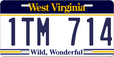 WV license plate 1TM714