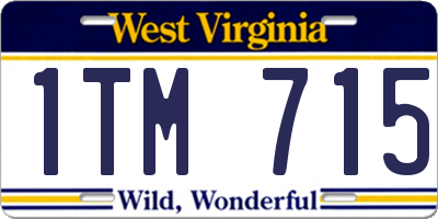WV license plate 1TM715
