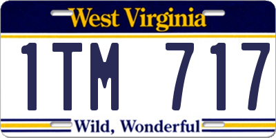 WV license plate 1TM717