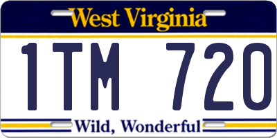 WV license plate 1TM720