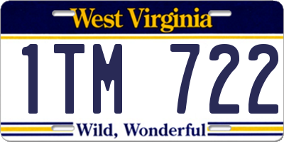 WV license plate 1TM722
