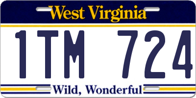 WV license plate 1TM724