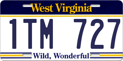 WV license plate 1TM727