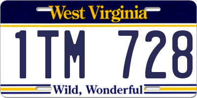 WV license plate 1TM728