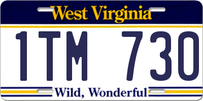 WV license plate 1TM730