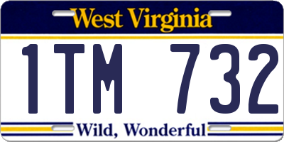 WV license plate 1TM732