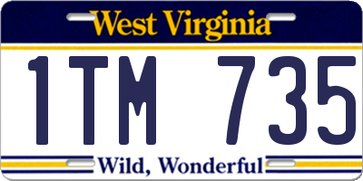 WV license plate 1TM735