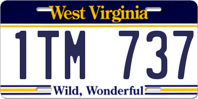 WV license plate 1TM737