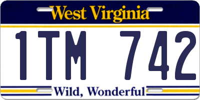 WV license plate 1TM742