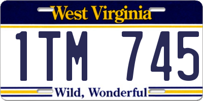 WV license plate 1TM745