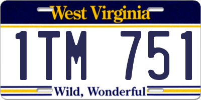 WV license plate 1TM751