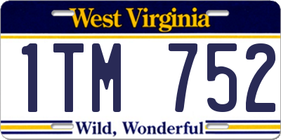 WV license plate 1TM752