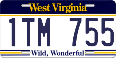 WV license plate 1TM755