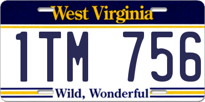 WV license plate 1TM756