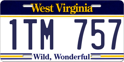 WV license plate 1TM757