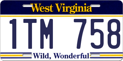 WV license plate 1TM758