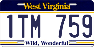 WV license plate 1TM759