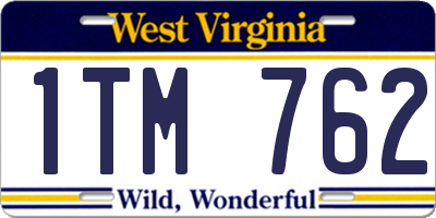 WV license plate 1TM762
