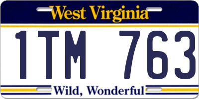 WV license plate 1TM763