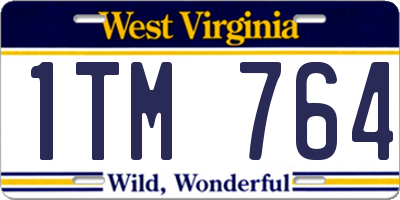 WV license plate 1TM764