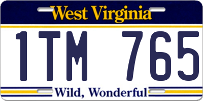 WV license plate 1TM765