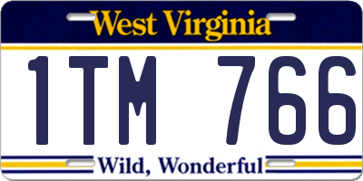 WV license plate 1TM766