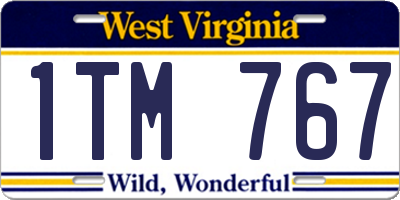 WV license plate 1TM767