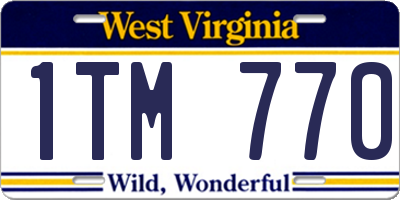 WV license plate 1TM770