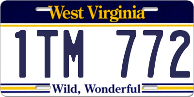 WV license plate 1TM772
