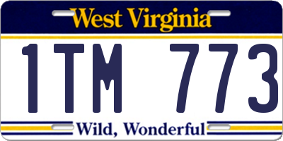 WV license plate 1TM773