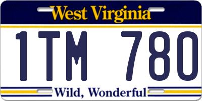 WV license plate 1TM780