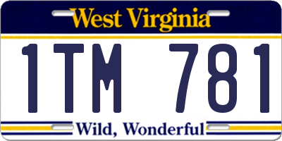 WV license plate 1TM781