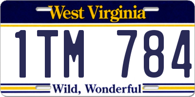 WV license plate 1TM784