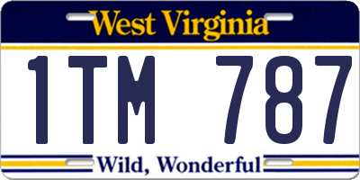 WV license plate 1TM787
