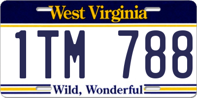 WV license plate 1TM788