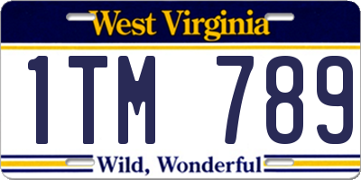 WV license plate 1TM789