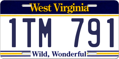 WV license plate 1TM791