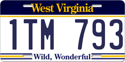 WV license plate 1TM793
