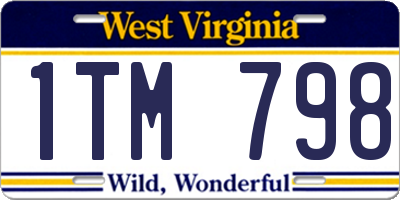 WV license plate 1TM798
