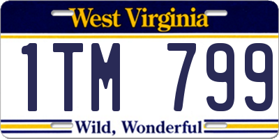 WV license plate 1TM799